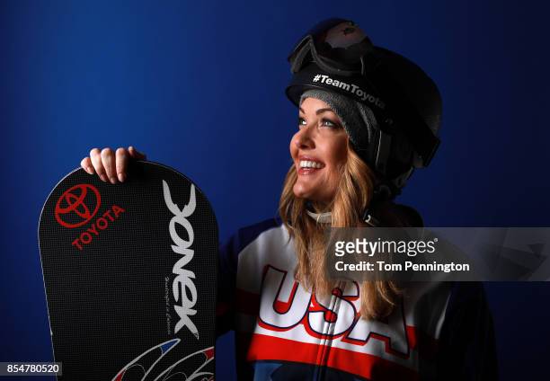 Paralympic Snowboarder Amy Purdy poses for a portrait during the Team USA Media Summit ahead of the PyeongChang 2018 Olympic Winter Games on...
