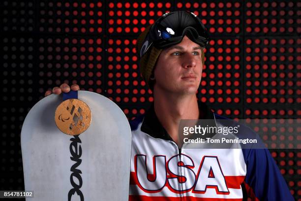 Paralympic Snowboarder Evan Strong poses for a portrait during the Team USA Media Summit ahead of the PyeongChang 2018 Olympic Winter Games on...