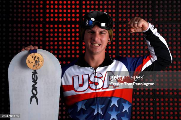 Paralympic Snowboarder Evan Strong poses for a portrait during the Team USA Media Summit ahead of the PyeongChang 2018 Olympic Winter Games on...