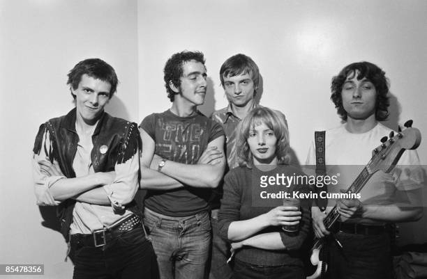 English rock group The Fall, Manchester, 18th August 1977. Left to right: guitarist Martin Bramah, drummer Karl Burns, singer and lyricist Mark E....