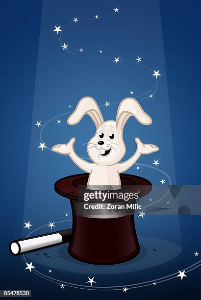 magic - rabbit hat stock illustrations