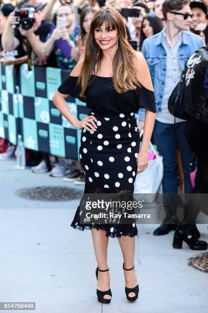 Actress Sofia Vergara leaves the "AOL Build" taping at the AOL Studios on September 27, 2017 in New York City.