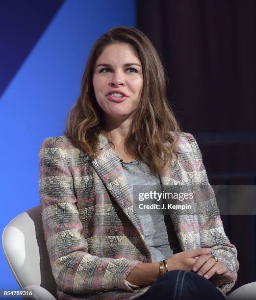 Emily Weiss attends the panel discussion for "The Instagram Effect Where Business And Passions Meet" at PlayStation Theater on September 27, 2017 in...