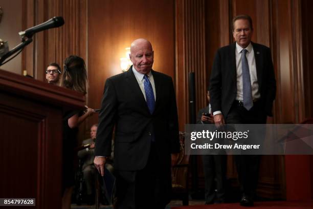 House Ways and Means Committee chairman Kevin Brady and Rep. Vern Buchanan arrive for a press event to discuss their plans for tax reform, September...