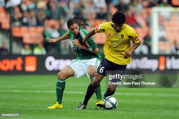 Emmanuel RIVIERE / Kevin ANIN - - Saint Etienne / Sochaux - 2eme journee de Ligue 1 - Stade Geoffroy Guichard - Saint Etienne -