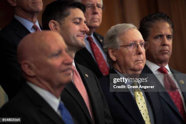 House Ways and Means Committee chairman Kevin Brady , Speaker of the House Paul Ryan , Senate Majority Leader Mitch McConnell and Rep. Mike Bishop...