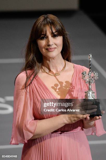 Monica Bellucci receives Donostia Award during 65th San Sebastian Film Festival on September 27, 2017 in San Sebastian, Spain.