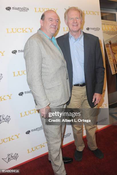 Director John Carroll Lynch and actor Ed Begley Jr. Arrive for the Premiere Of Magnolia Pictures' "Lucky" held at Linwood Dunn Theater on September...