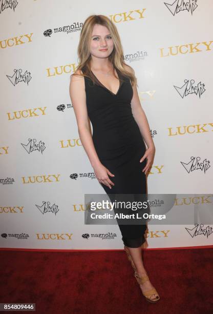 Actress Sophia De Mornay-O'Neal arrives for the Premiere Of Magnolia Pictures' "Lucky" held at Linwood Dunn Theater on September 26, 2017 in Los...