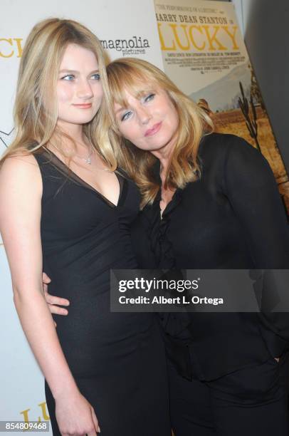 Actress Rebecca De Mornay and daughter Sophia De Mornay-O'Neal arrive for the Premiere Of Magnolia Pictures' "Lucky" held at Linwood Dunn Theater on...