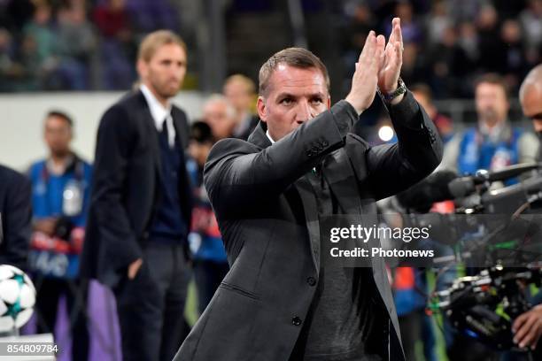 Brendan Rodgers Head coach of Celtic FC pictured during the Champions League Group B match between RSC Anderlecht and Celtic FC on September 27, 2017...