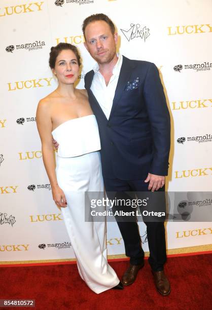 Guests arrive for the Premiere Of Magnolia Pictures' "Lucky" held at Linwood Dunn Theater on September 26, 2017 in Los Angeles, California.