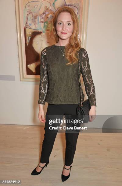 Olivia Hallinan attends the private view and launch of Sacha Jafri's 18 year retrospective global tour "Universal Consciousnes" at The Saatchi...