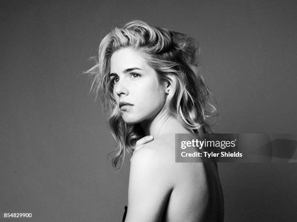 Emily Bett Rickards is photographed for Self Assignment on January 9, 2016 in Los Angeles, California.