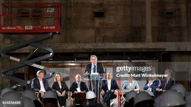 John Bailey, Kerry Brougher, Kathleen Kennedy, Ron Meyer, Bob Iger, Cheryl Saban, Haim Saban, Eric Garcetti attend the Academy Museum of Motion...