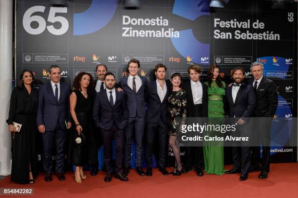 The cast of 'Marrowbone' attend the premiere during 65th San Sebastian Film Festival on September 27, 2017 in San Sebastian, Spain.
