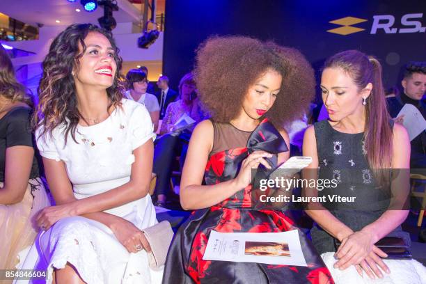 Laurence Roustandjee, Aurelie Konate and Emmanuelle Boidron attend the Christophe Guillarme show as part of the Paris Fashion Week Womenswear...