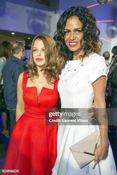 Severine Ferrer and Laurence Roustandjee attend the Christophe Guillarme show as part of the Paris Fashion Week Womenswear Spring/Summer 2018 on...