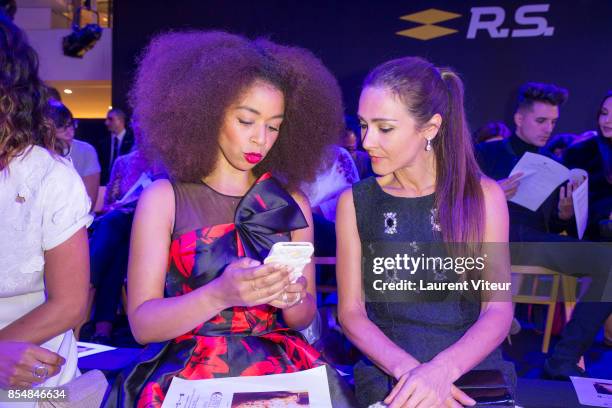 Aurelie Konate and Emmanuelle Boidron attend the Christophe Guillarme show as part of the Paris Fashion Week Womenswear Spring/Summer 2018 on...