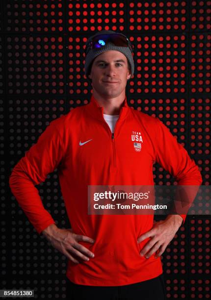 Freestyle Skier Mac Bohonnon poses for a portrait during the Team USA Media Summit ahead of the PyeongChang 2018 Olympic Winter Games on September...