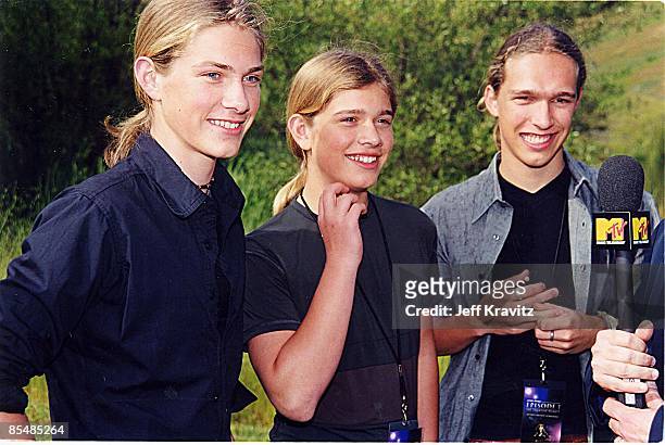 Zachary Hanson, Isaac Hanson and Taylor Hanson attend a MTV special premiere of "Star Wars: Episode I - The Phantom Menace" at Skywalker Ranch on May...