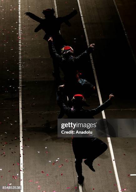 Folk dance group performs ahead of the 13th World Championship, amongst men and VI World Championship amongst women in fire and rescue sports, with...