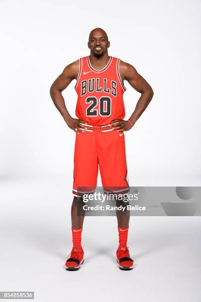 Quincy Pondexter of the Chicago Bulls poses for a portrait during the 2017-18 NBA Media Day on September 25, 2017 at the United Center in Chicago,...