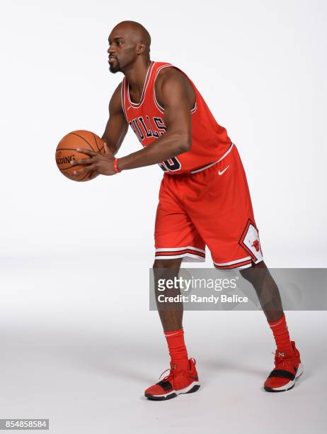 Quincy Pondexter of the Chicago Bulls poses for a portrait during the 2017-18 NBA Media Day on September 25, 2017 at the United Center in Chicago,...