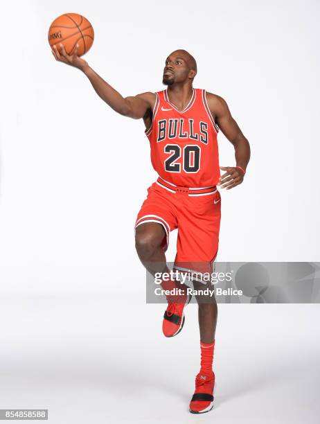 Quincy Pondexter of the Chicago Bulls poses for a portrait during the 2017-18 NBA Media Day on September 25, 2017 at the United Center in Chicago,...