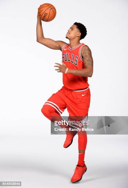 Jarell Eddie of the Chicago Bulls poses for a portrait during the 2017-18 NBA Media Day on September 25, 2017 at the United Center in Chicago,...