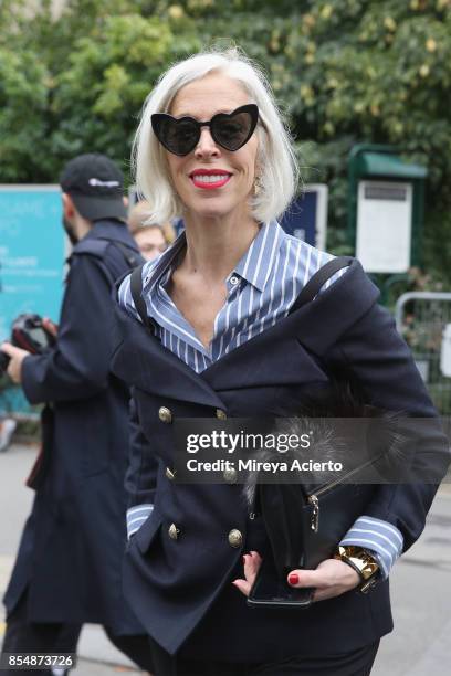 Linda Fargo attends the Maison Margiela show as part of the Paris Fashion Week Womenswear Spring/Summer 2018 on September 27, 2017 in Paris, France.