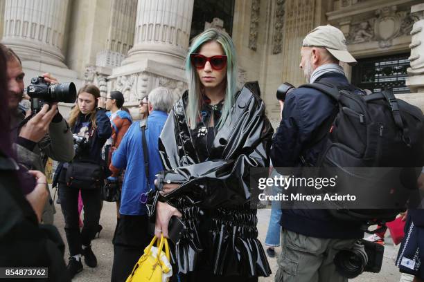 Creative director and founder of Beyond The Mag, Sophia Macks, attends the Maison Margiela show as part of the Paris Fashion Week Womenswear...