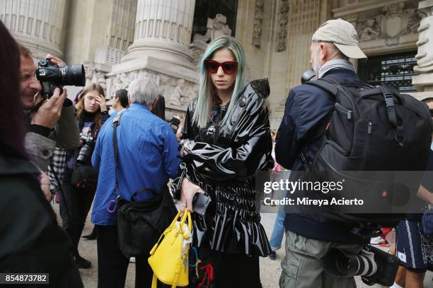 Creative director and founder of Beyond The Mag, Sophia Macks, attends the Maison Margiela show as part of the Paris Fashion Week Womenswear...