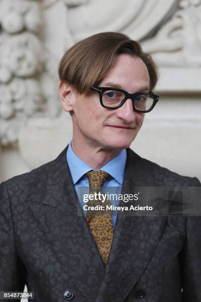 Fashion editor, Hamish Bowles, attends the Maison Margiela show as part of the Paris Fashion Week Womenswear Spring/Summer 2018 on September 27, 2017...