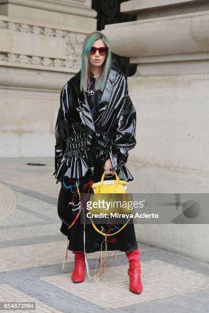 Creative director and founder of Beyond The Mag, Sophia Macks, attends the Maison Margiela show as part of the Paris Fashion Week Womenswear...