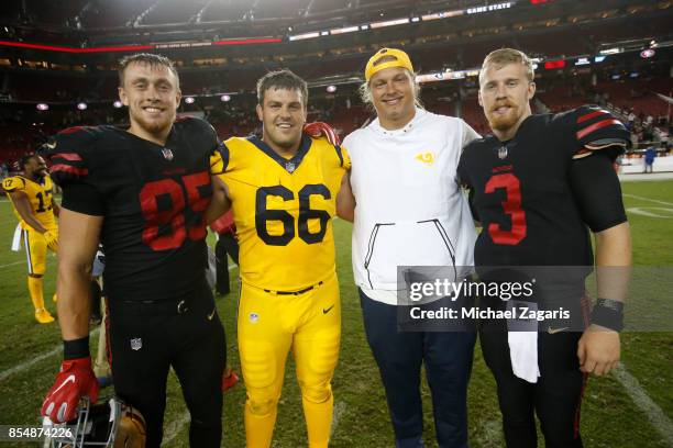 Iowa State alumni George Kittle and C.J. Beathard of the San Francisco 49ers, along with Austin Blythe and Aaron Donald of the Los Angeles Rams,...