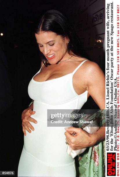 Beverly Hills, CA. Lionel Richie's four month pregnant wife, Diane Alexander arriving for the ''Elton John Aids Foundation'' Oscar party, at the new...