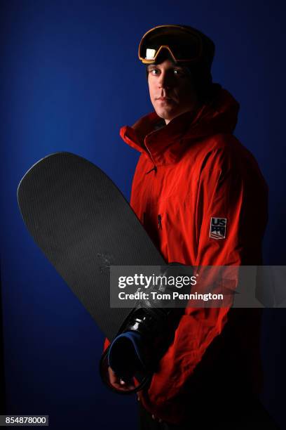Snowboarder Alex Diebold poses for a portrait during the Team USA Media Summit ahead of the PyeongChang 2018 Olympic Winter Games on September 27,...