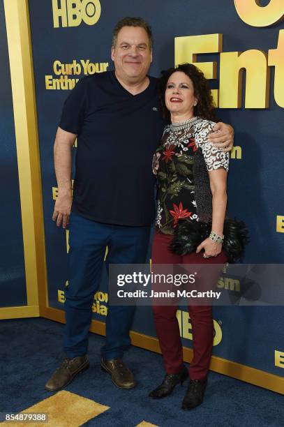 Jeff Garlin and Susie Essman attend the "Curb Your Enthusiasm" season 9 premiere at SVA Theater on September 27, 2017 in New York City.