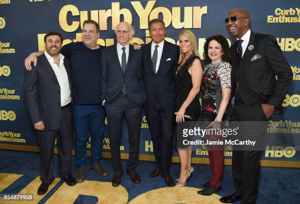 Jeff Schaffer, Jeff Garlin, Larry David, Richard Plepler, Cheryl Hines, Susie Essman and J. B. Smoove attend the "Curb Your Enthusiasm" season 9...