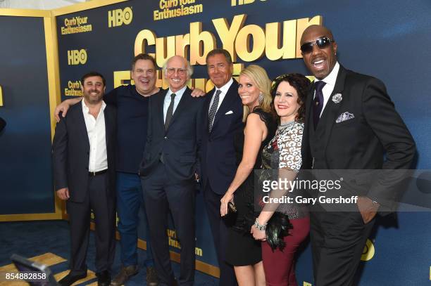 Jeff Schaffer, Jeff Garlin, Larry David, Richard Plepler, Cheryl Hines, Susie Essman and J.B. Smoove attend "Curb Your Enthusiasm" season 9 premiere...