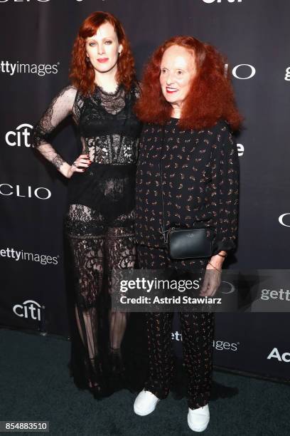 Karen Elson and Grace Coddington attend the 2017 Clio Awards at Lincoln Center on September 27, 2017 in New York City.