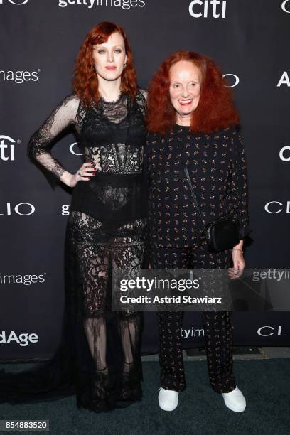 Karen Elson and Grace Coddington attend the 2017 Clio Awards at Lincoln Center on September 27, 2017 in New York City.