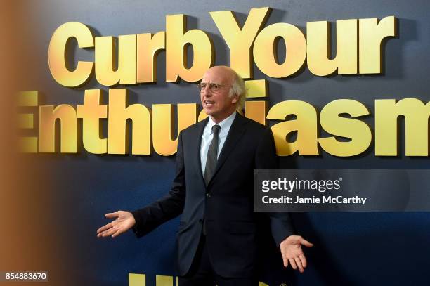 Actor Larry David attends the "Curb Your Enthusiasm" season 9 premiere at SVA Theater on September 27, 2017 in New York City.