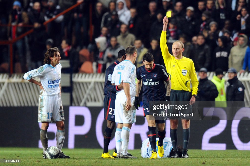 Carton Jaune Mateja KEZMAN - 28.02.2010 - PSG / Marseille - 27eme journee de Ligue 1 - Parc des Princes -