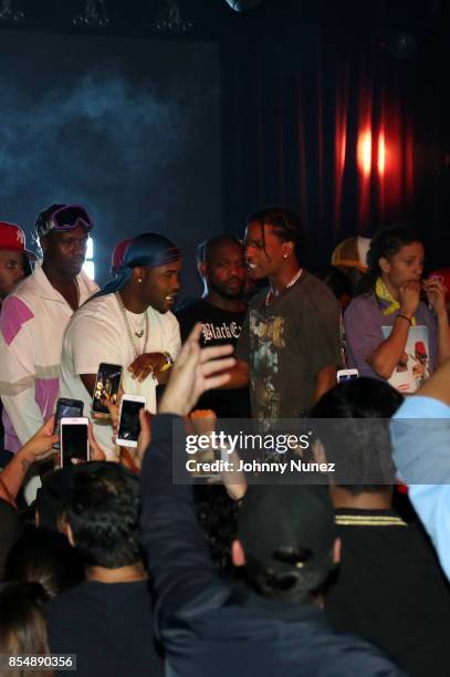 Ferg, A$AP Rocky, and A$AP Illz appear onstage at the A$AP Mob After Party at Highline Ballroom on September 25, 2017 in New York City.