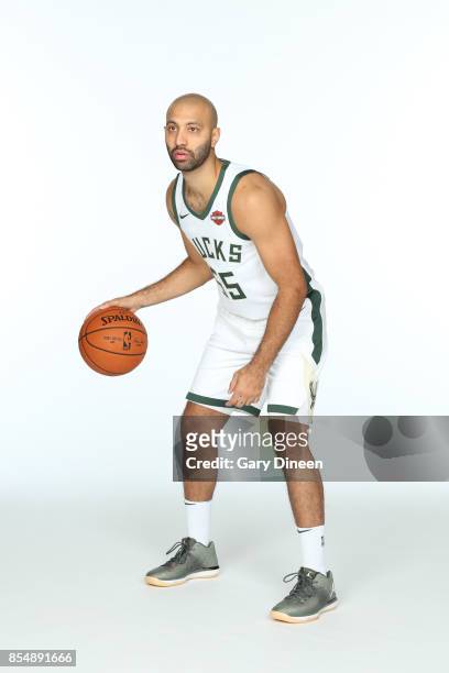 Kendall Marshall of the Milwaukee Bucks poses for a portrait during the 2017-18 NBA Media Day on September 25, 2017 at the BMO Harris Bradley Center...