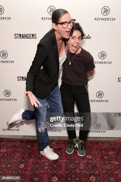Jenna Lyons and Roberta Colindrez attend the Refinery29 and Beachside Productions Strangers series party at The Metrograph Theater on September 27,...