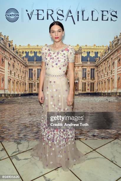 Actress Anna Brewster attends as Ovation TV celebrates the US launch of Versailles Season Two at The French Embassy on September 27, 2017 in New York...