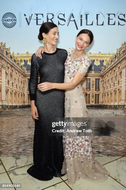 Actors Elisa Lasowski and Anna Brewster attend as Ovation TV celebrates the US launch of Versailles Season Two at The French Embassy on September 27,...